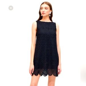 Hill House Black Scallop Charlie Shift Dress Size S